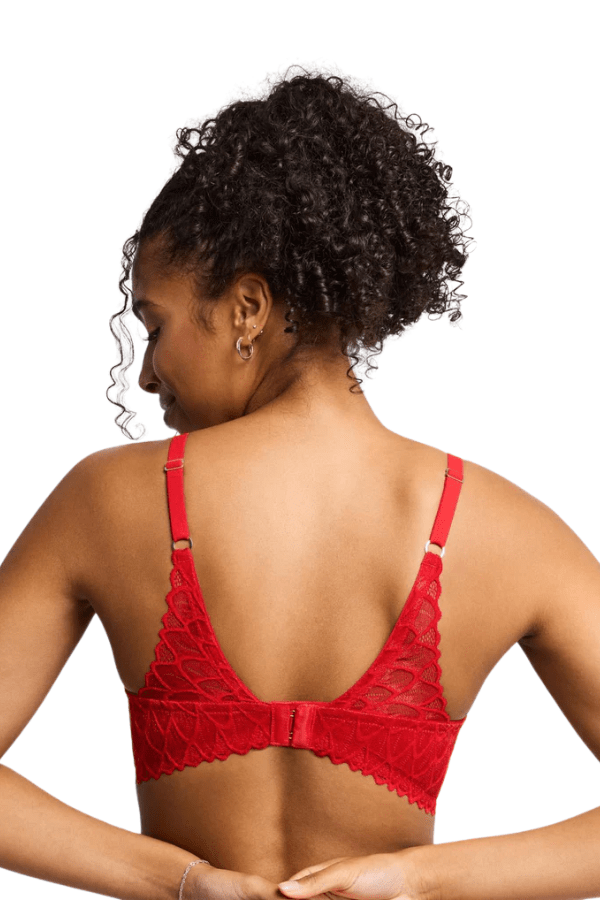 Lacy Keyhole Balconette Bra - Red - Chérie Amour