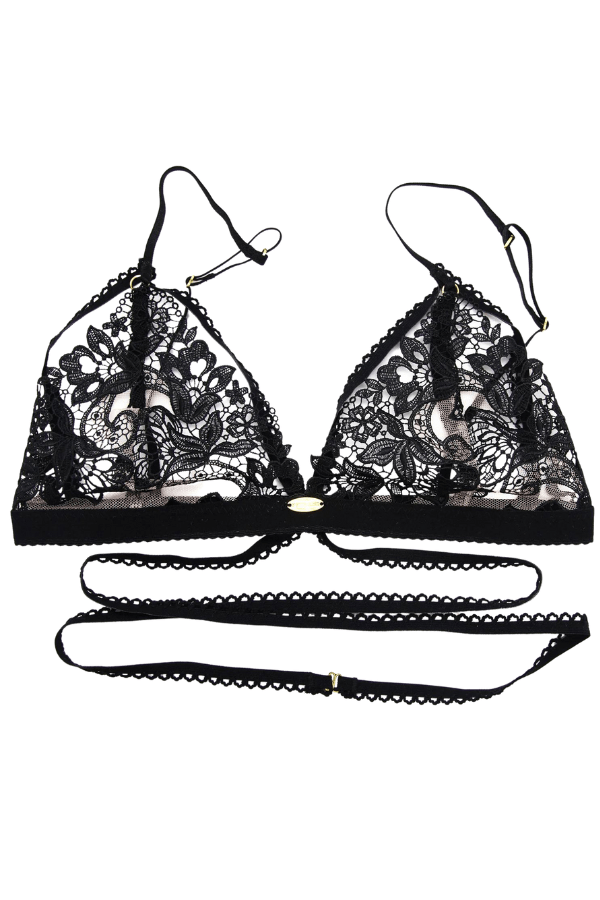 Charcoal Rib Thick Strappy Bralette, Two Piece Sets