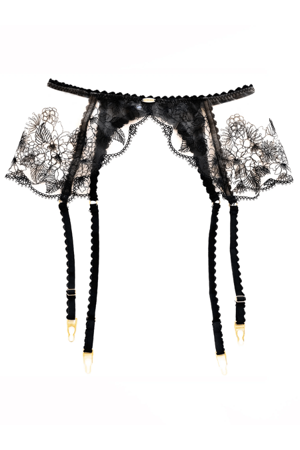 Brazil Longline Garter Belt - Black - Chrie Amour