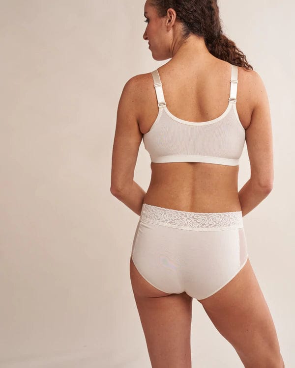 Rora Pocketed Front Closure Bra - Ivory