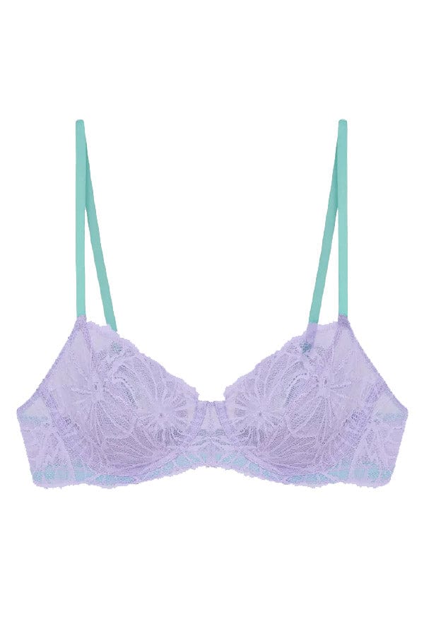 Lilac V Detail Underwired Lace Bra