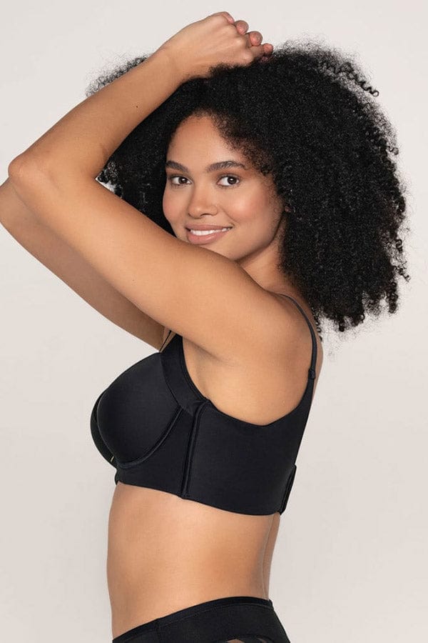High Profile Back Smoothing Bra with Soft Full Coverage Cups - Black -  Chérie Amour