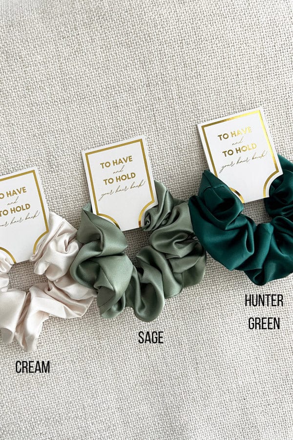 Silk Satin Soft Scrunchies Sage Chérie Amour