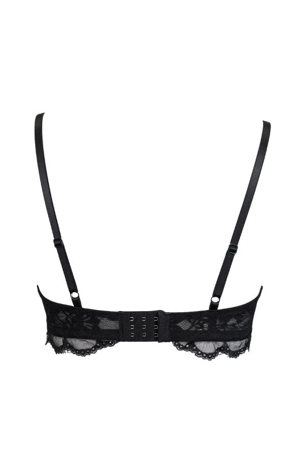 Black lace wireless bra
