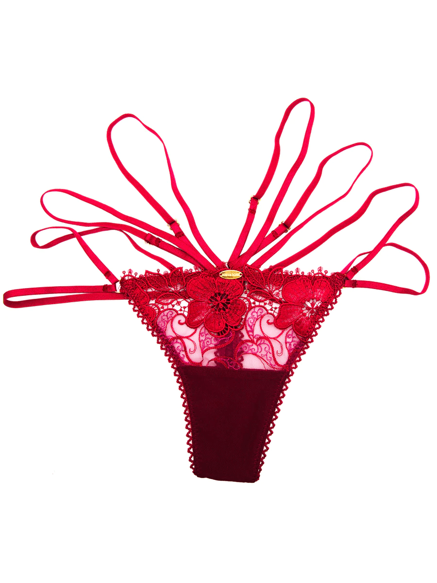 Nette Rose Lingerie Red / S Mae Strappy Hip String