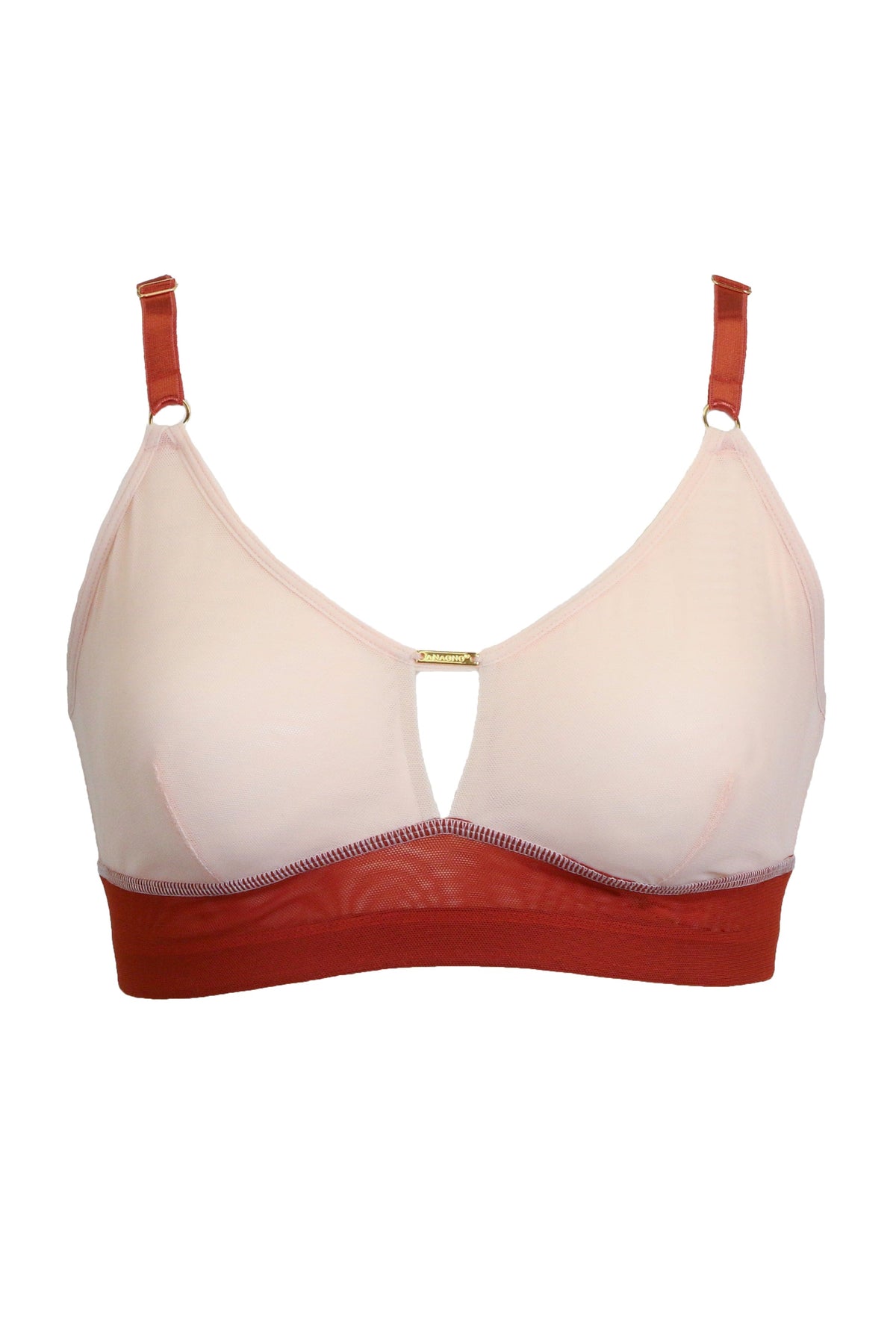 AnaOno Bras Terracotta / S/32 Victoria Mesh Keyhole Bralette - Blush / Terracotta