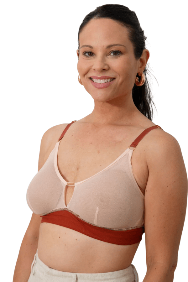 AnaOno Bras Victoria Mesh Keyhole Bralette - Terracotta