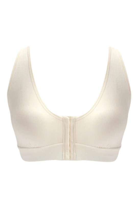Rora Pocketed Front Closure Bra - Ivory