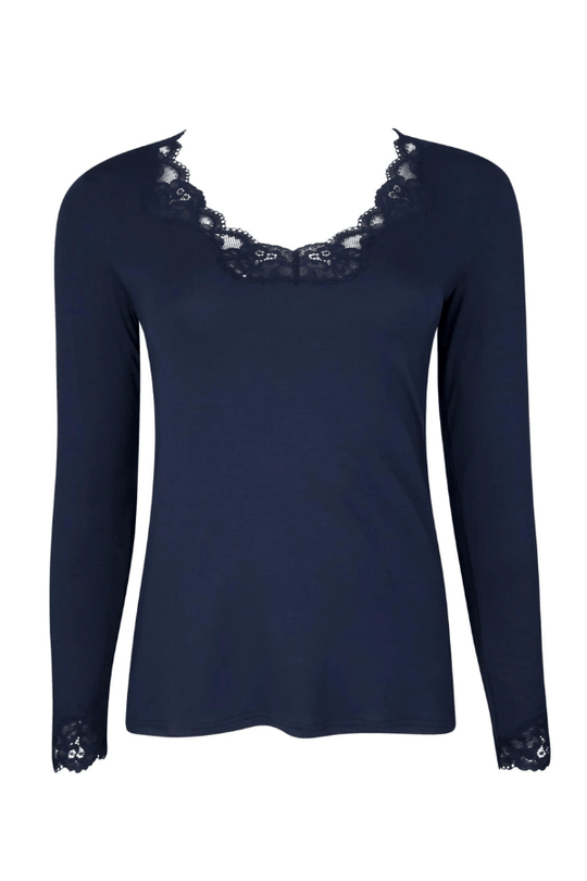 Simply Perfect Long-Sleeved Top - Navy Blue