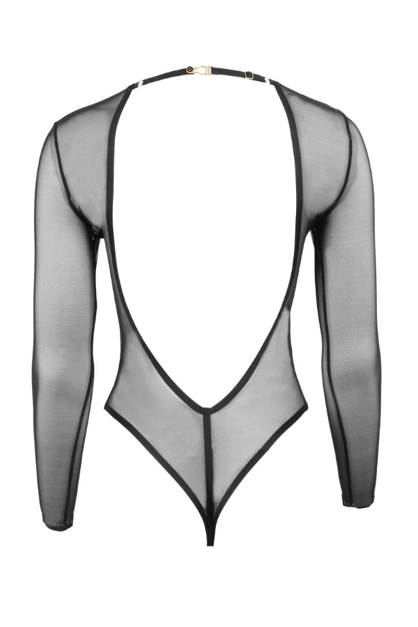 Atelier Amour Lingerie Insoutenable Long Sleeve Bodysuit - Black