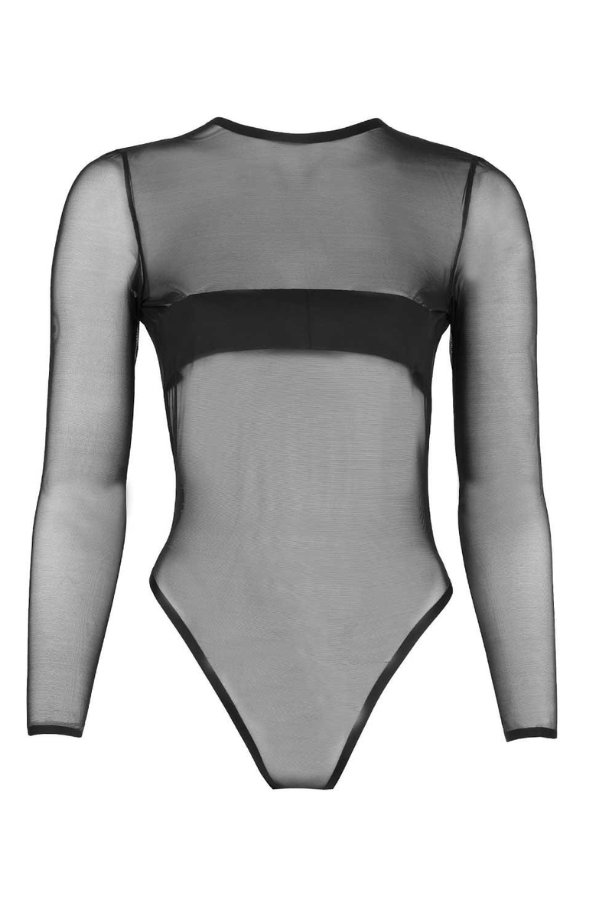 Atelier Amour Lingerie Insoutenable Long Sleeve Bodysuit - Black