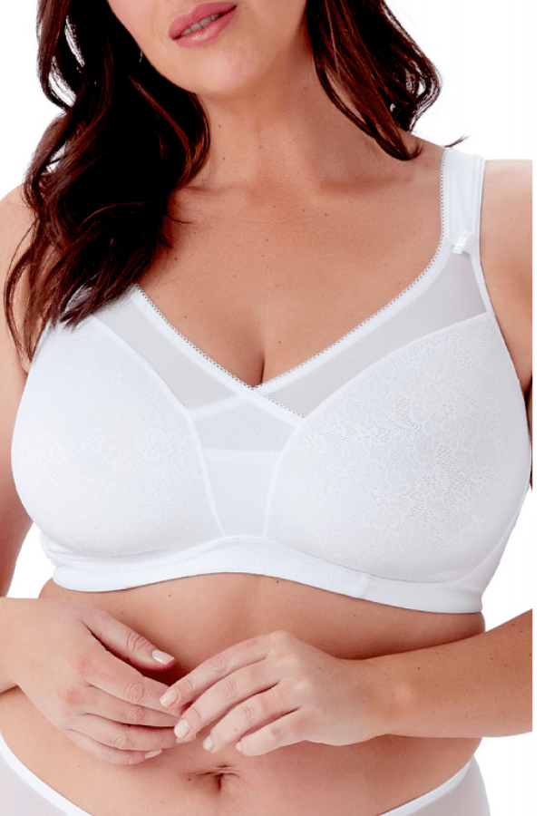 Berlei Plunge White / 40 D Beauty Full Support Non-Wired Bra - White
