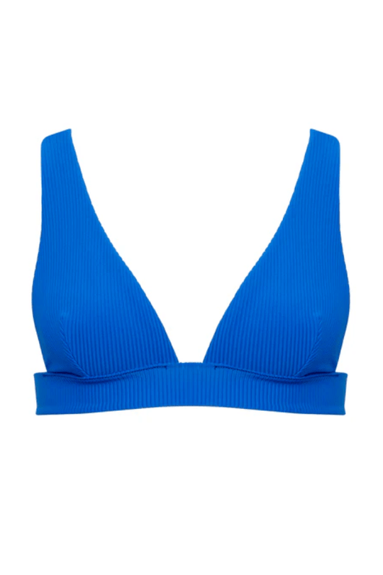 Lucerne Plunge Bikini Top - Blue