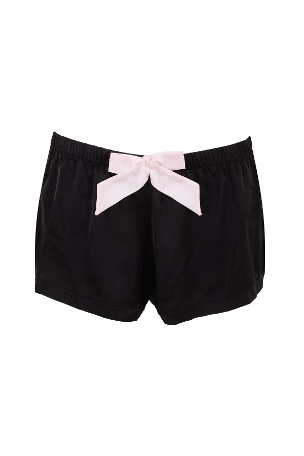 Bluebella Pajama Set Abigail Shirt & Short PJ Set- Black