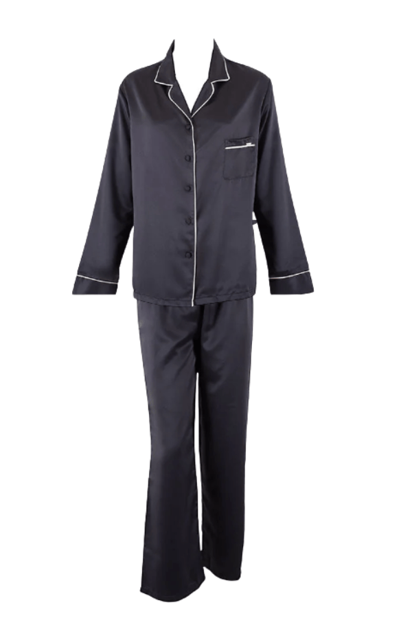 Bluebella Pajama Set Claudia Shirt & Trouser PJ Set- Black