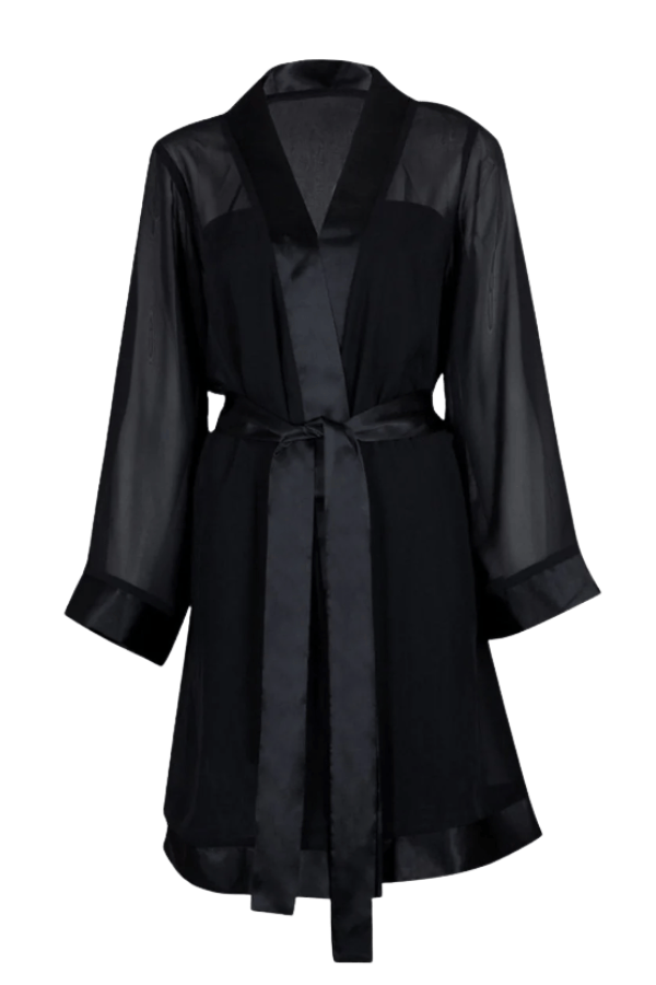 Bluebella Robe Chiffon Kimono - Black