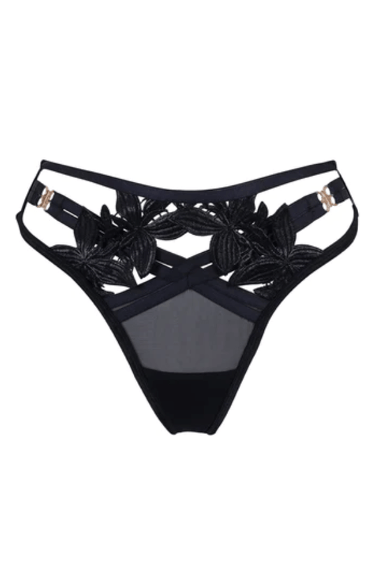 Ophelia High-Waist Thong - Black