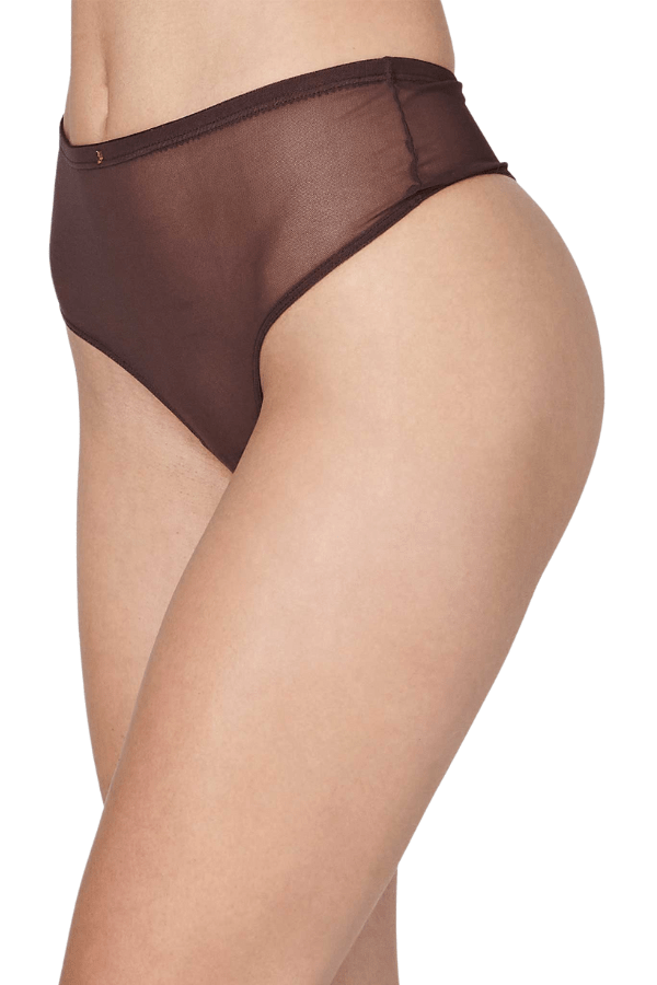 Clo Intimo Thongs Chocolate / S Malla High-Waisted Thong - Brown