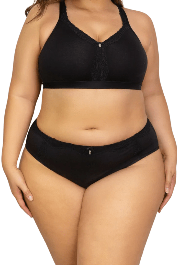 Curvy Couture Brief Black / S Cotton Luxe Hipster - Black