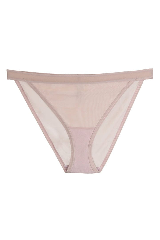 Sheer Mesh String Bikini - Bark