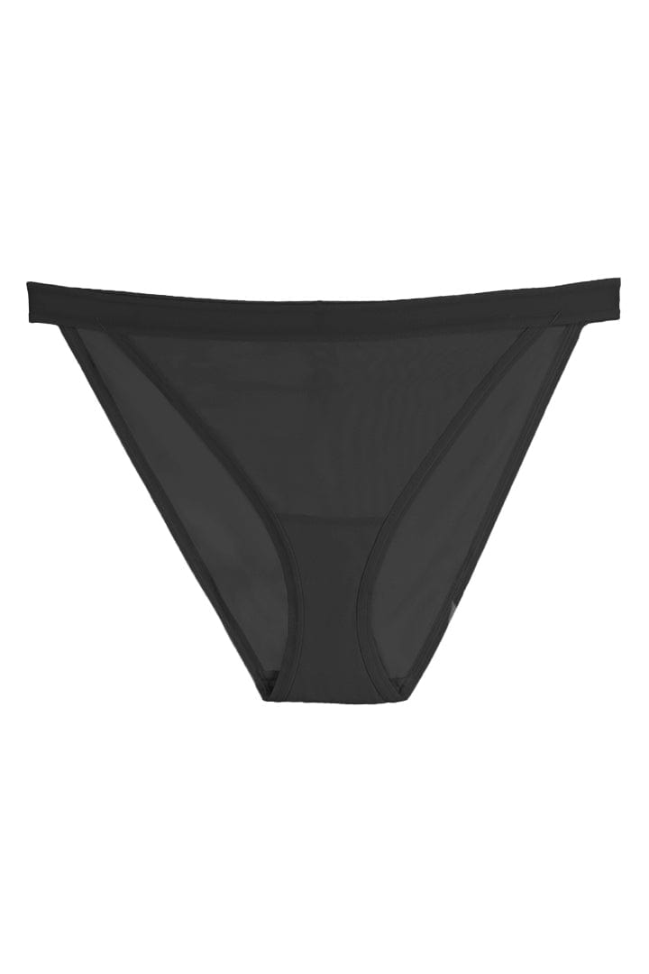 Curvy Couture Briefs Black / XS Sheer Mesh String Bikini - Black