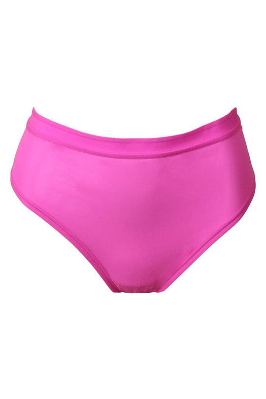 Sheer Mesh High Cut Brief - Pink