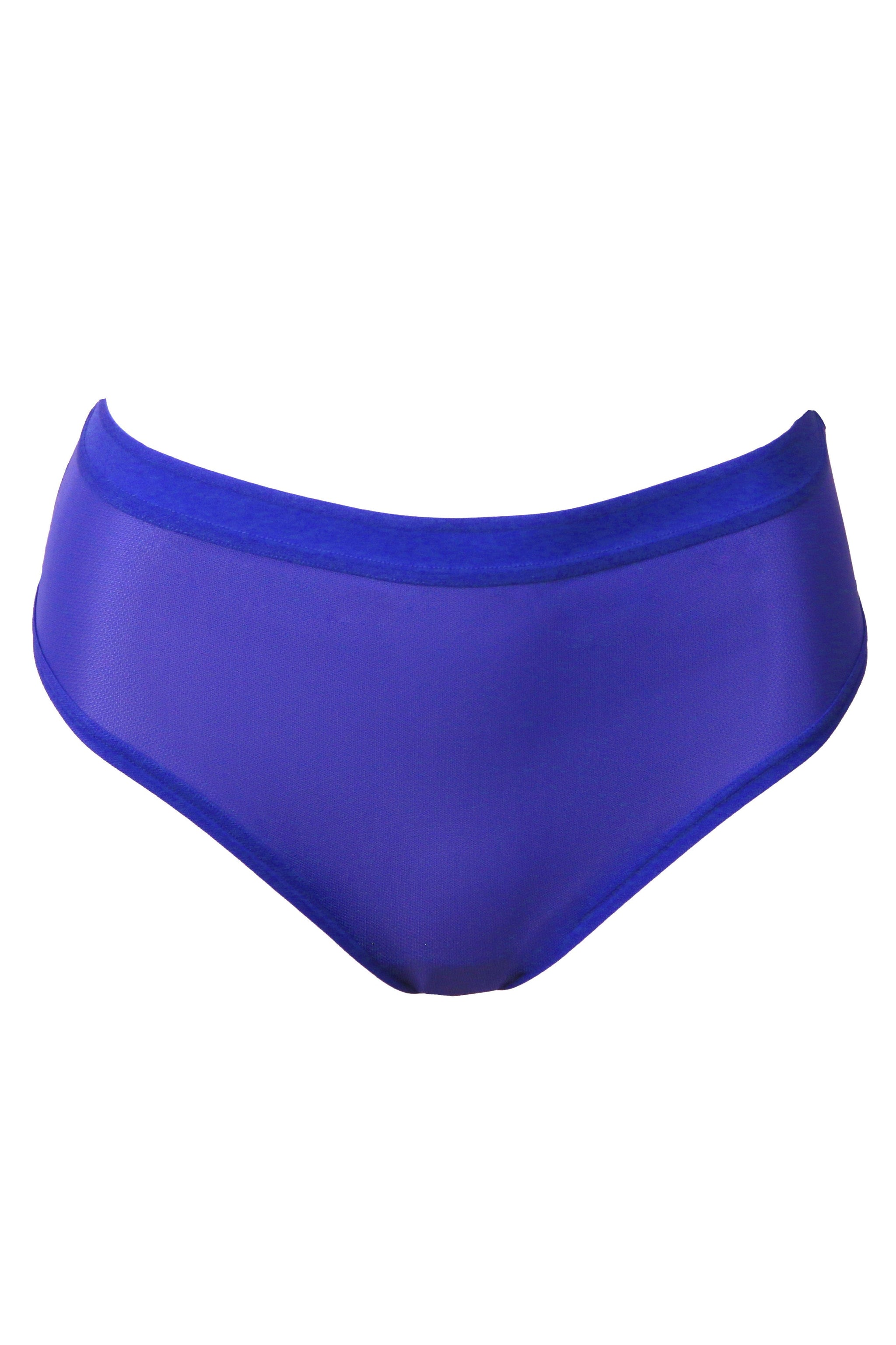 Sheer Mesh High Cut Brief - Blue - Chérie Amour