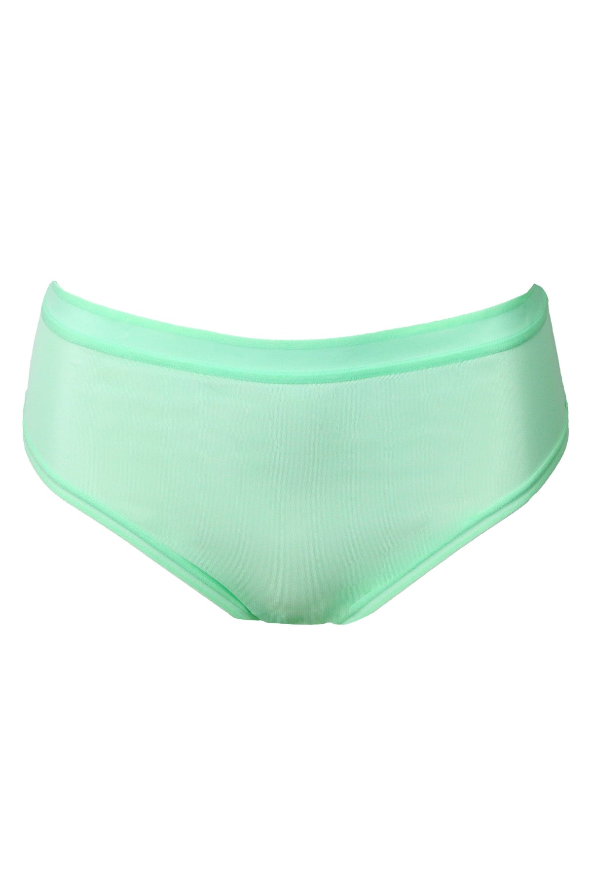 Curvy Couture Briefs Sheer Mesh High Cut Brief - Green