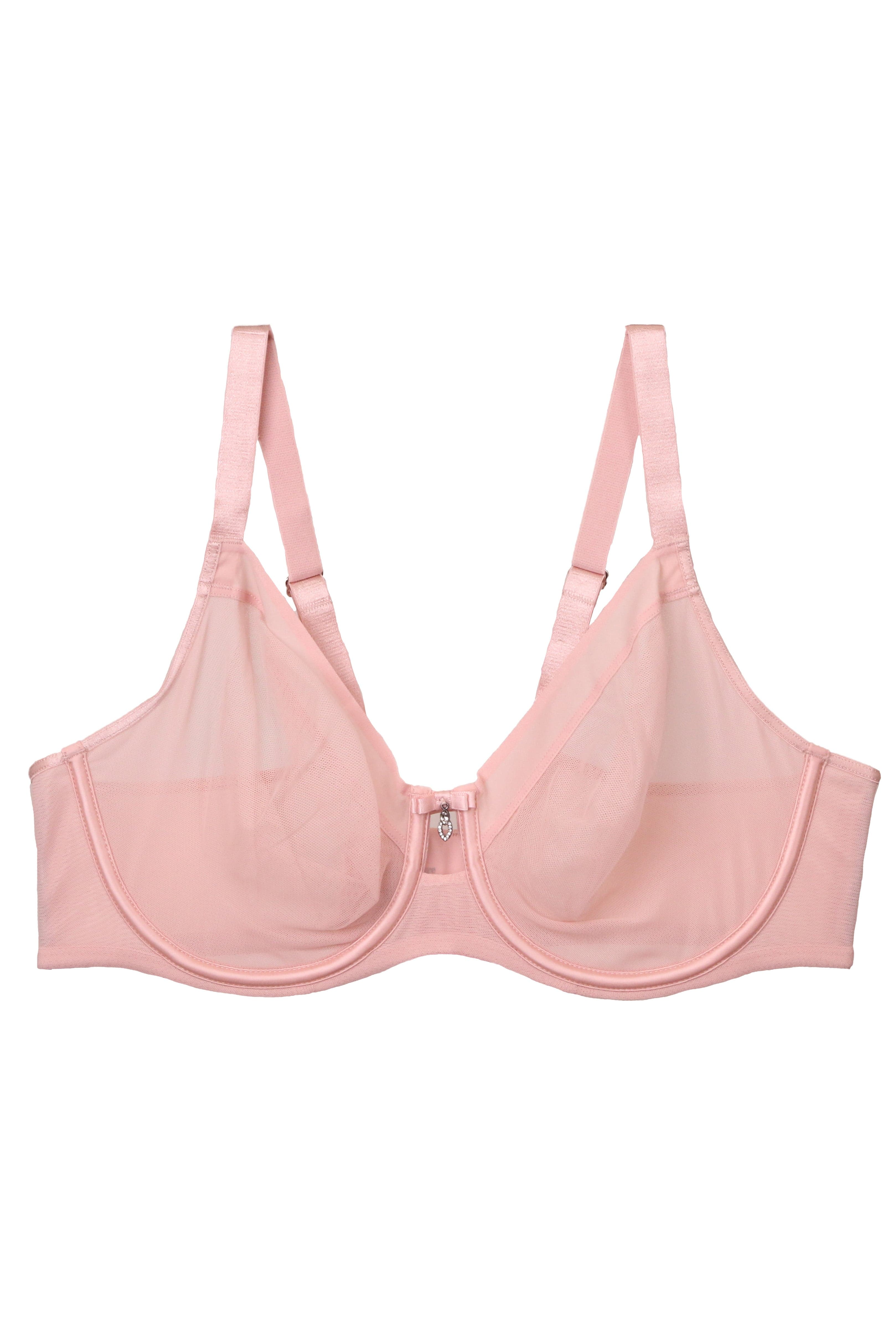 Sheer Mesh Unlined Underwire Bra - Blushing Rose - Chérie Amour