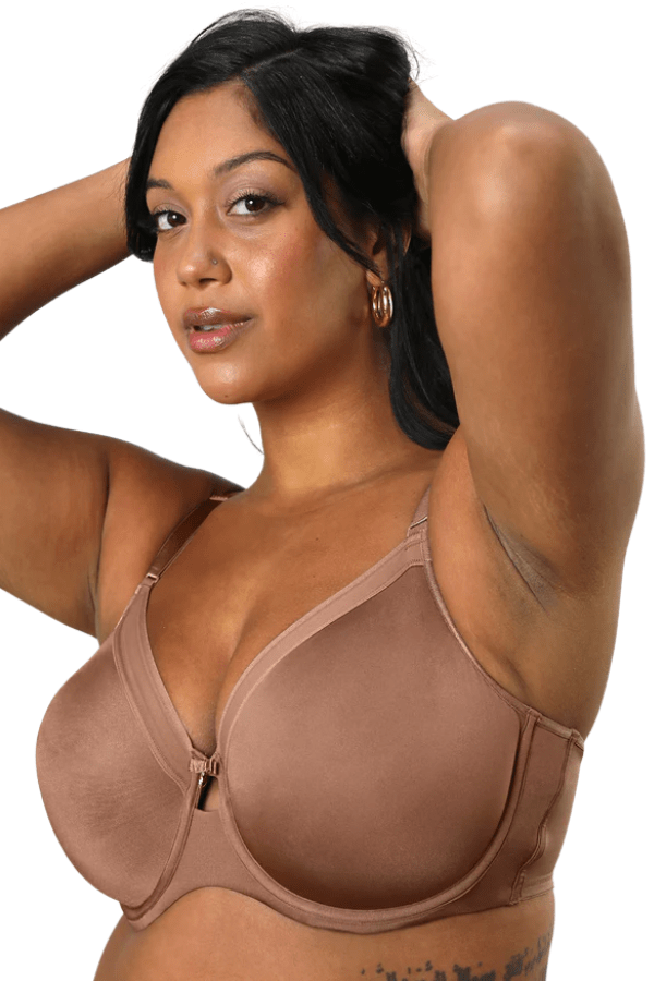 Curvy Couture Plunge Silky Smooth Micro Unlined Bra - Sweet Tea