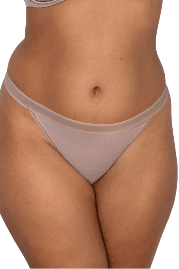 Curvy Couture thongs Sheer Mesh G-String - Bark