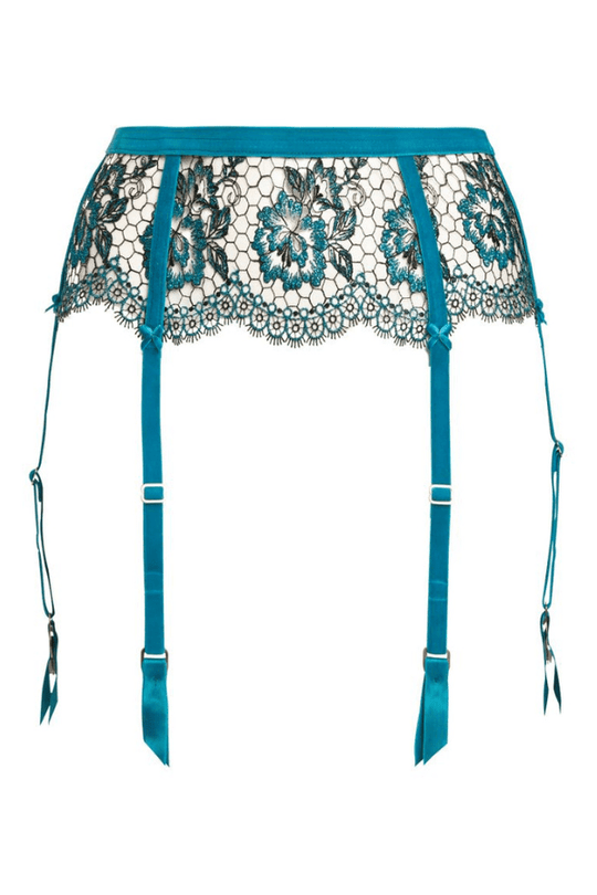 Evelina Lurex Suspender - Peacock