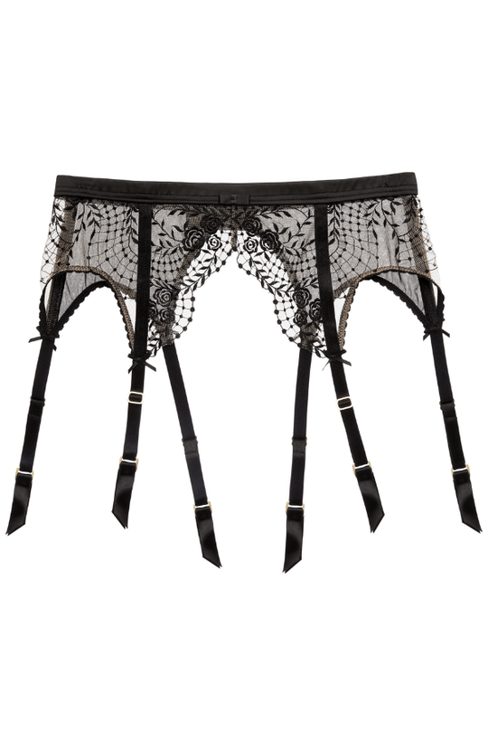 Julie's Roses Suspender - Black