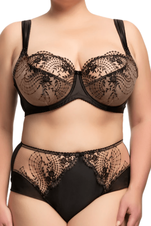 Dita Von Teese Lingerie Julie&#39;s Roses Full Figure Underwire Bra - Black