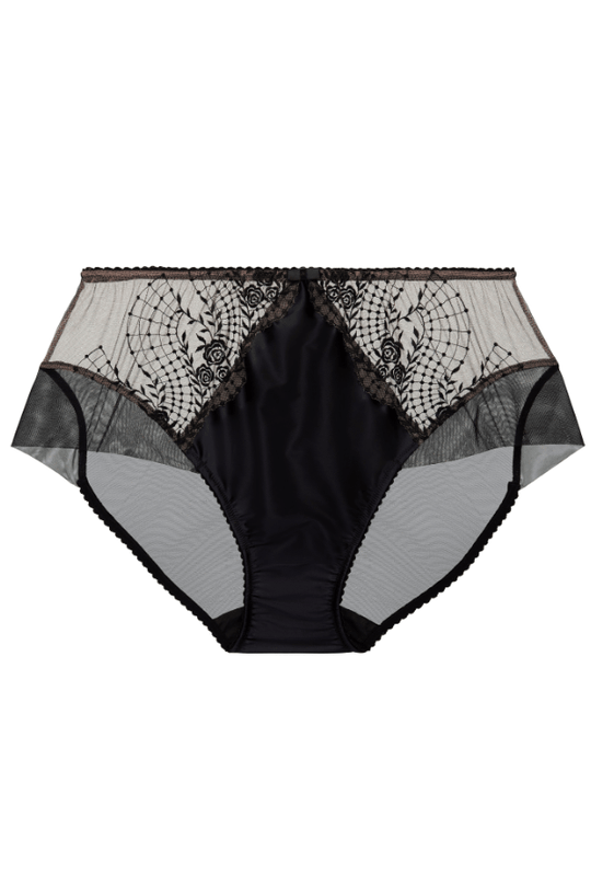 Julie's Roses High Waisted Brief - Black