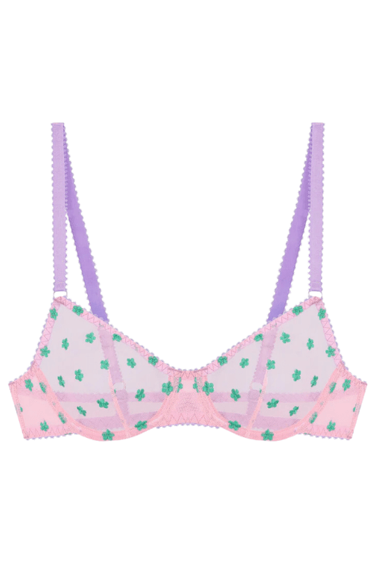 Arella Embroidery Underwire Bra - Pink