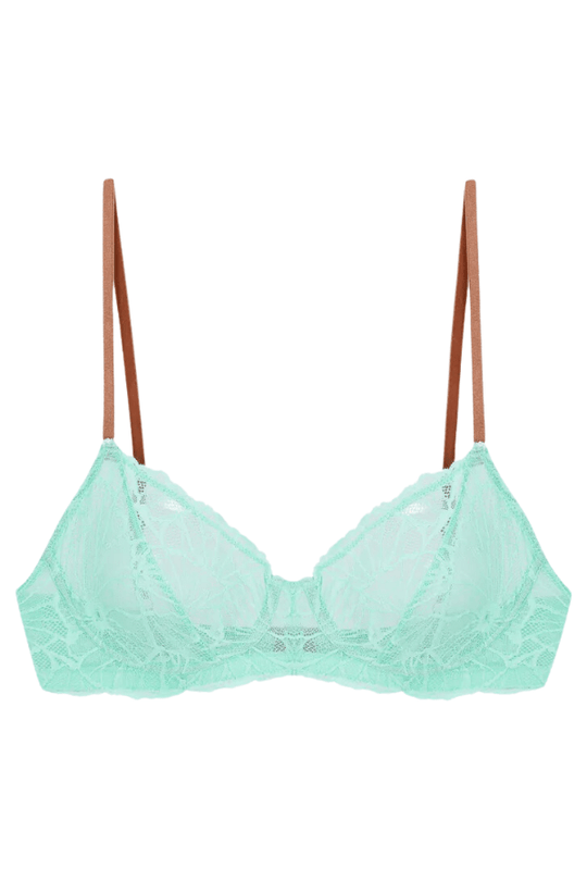 Sierra Graphic Lace Underwire Bra- Mint