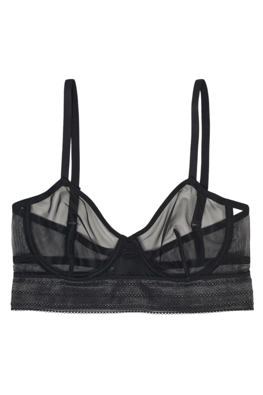 Bare Underwired Longline Bra - Black