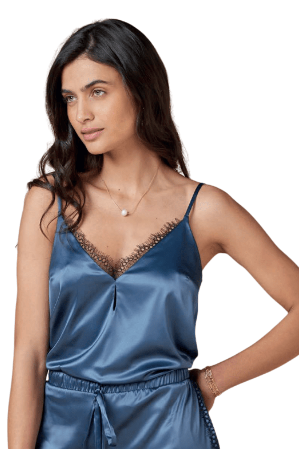 Entos Lingerie Blouse Tapiss Satin Blouse - Navy