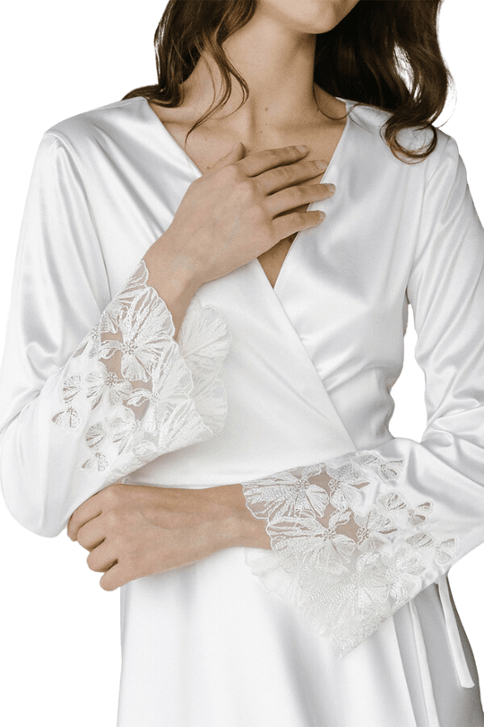 Agathe Short Robe- White