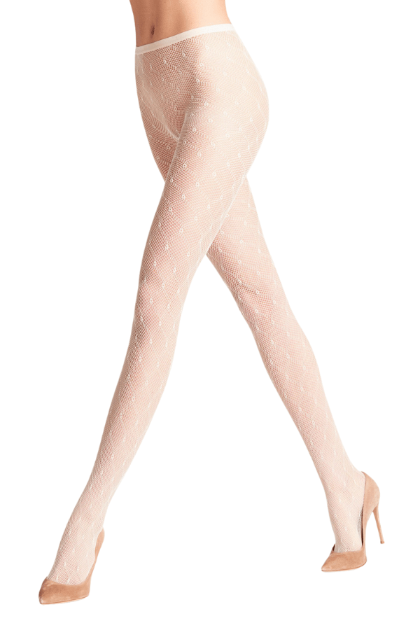 Diamond Net Tights - Ivory - Chérie Amour