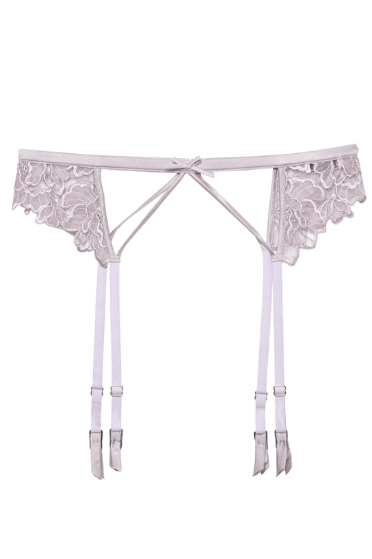 Whitney Embroidery Garter Belt - Lilac