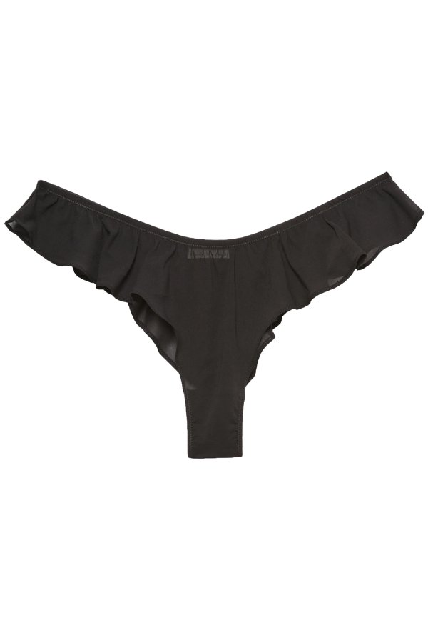 Fleur du Mal Underwear Georgette Flutter Panty - Black