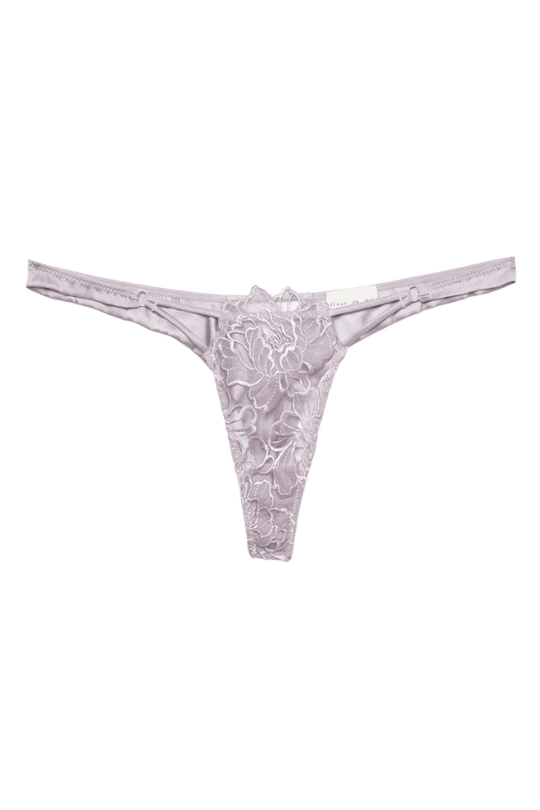 Whitney Embroidery Thong - Lilac