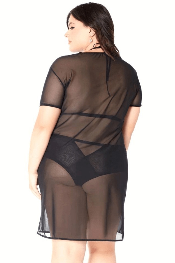 Glitter Loungewear Plus Size Make Ur Move Dress - Black