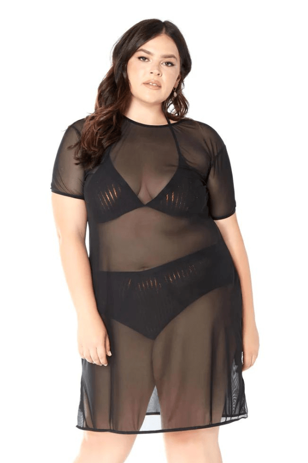 Glitter Loungewear Plus Size Make Ur Move Dress - Black