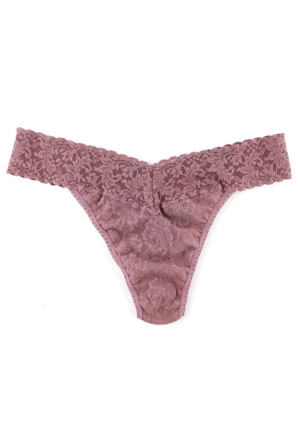 Hanky Panky Thong Artichoke Heart Signature Lace Original Rise Thong - Lavender