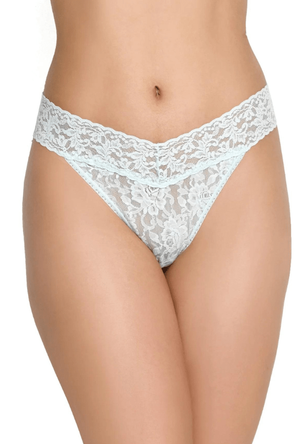 Hanky Panky Thong Celeste Blue Signature Lace Original Rise Thong - Blue