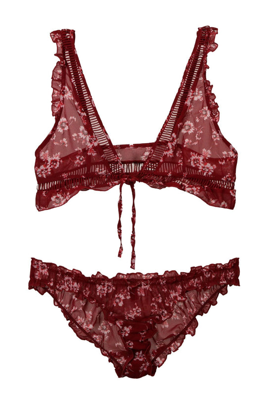 Midnight Frolic Bra Set - Red