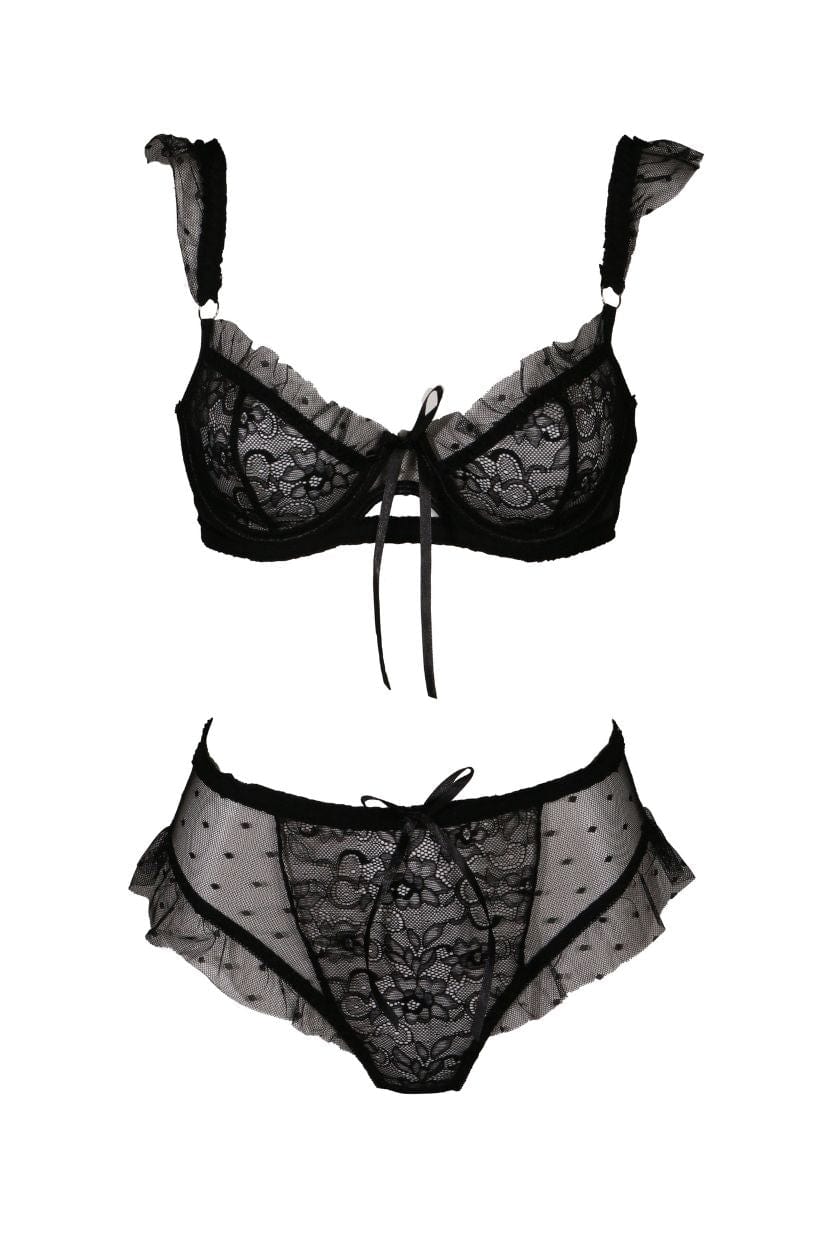 Hauty Lingerie Mixed Emotions Bra Set - Black